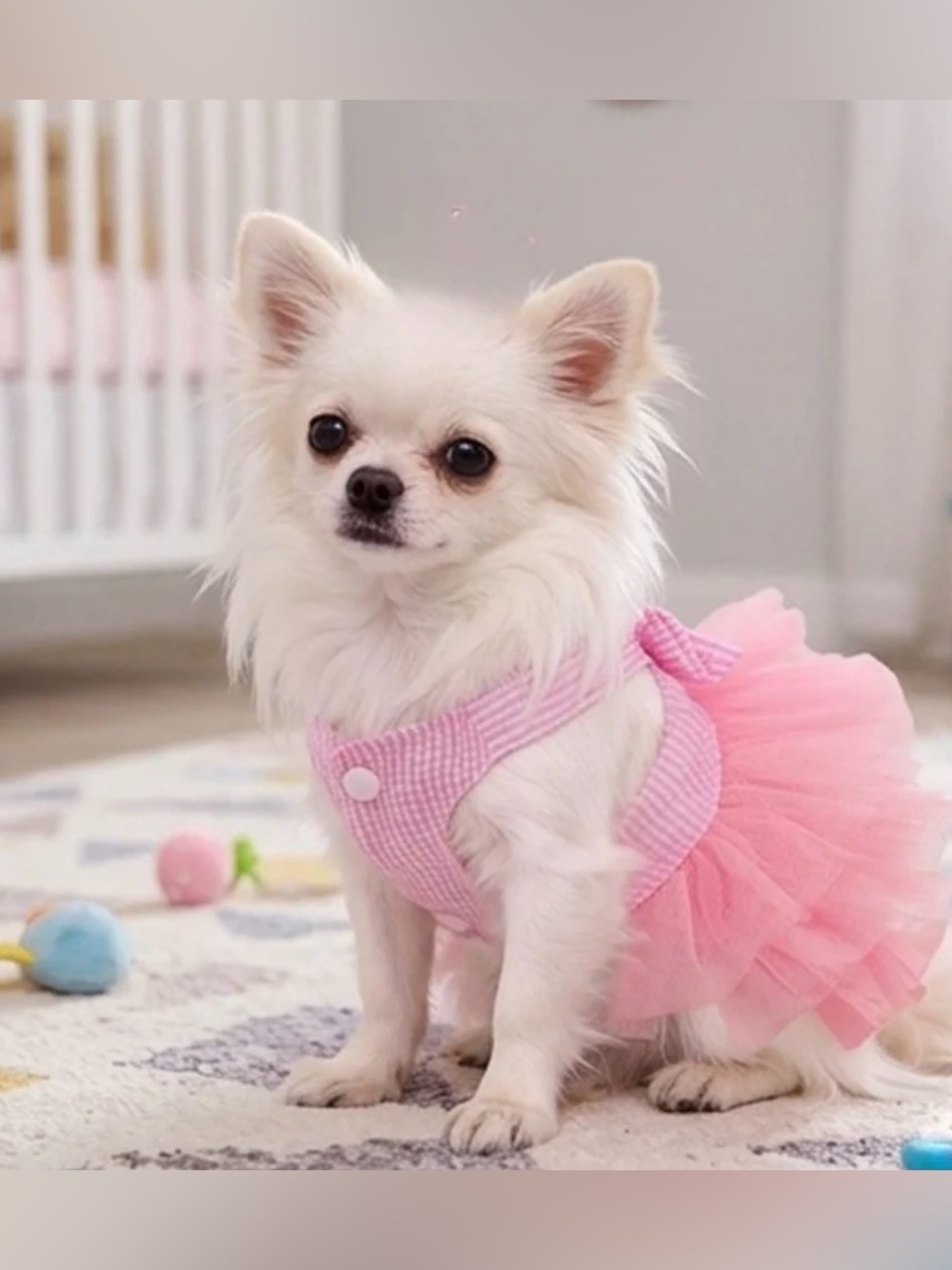 Boutique Pink Tulle Ruffle Pet Dress with Bow - Picture 3 of 11